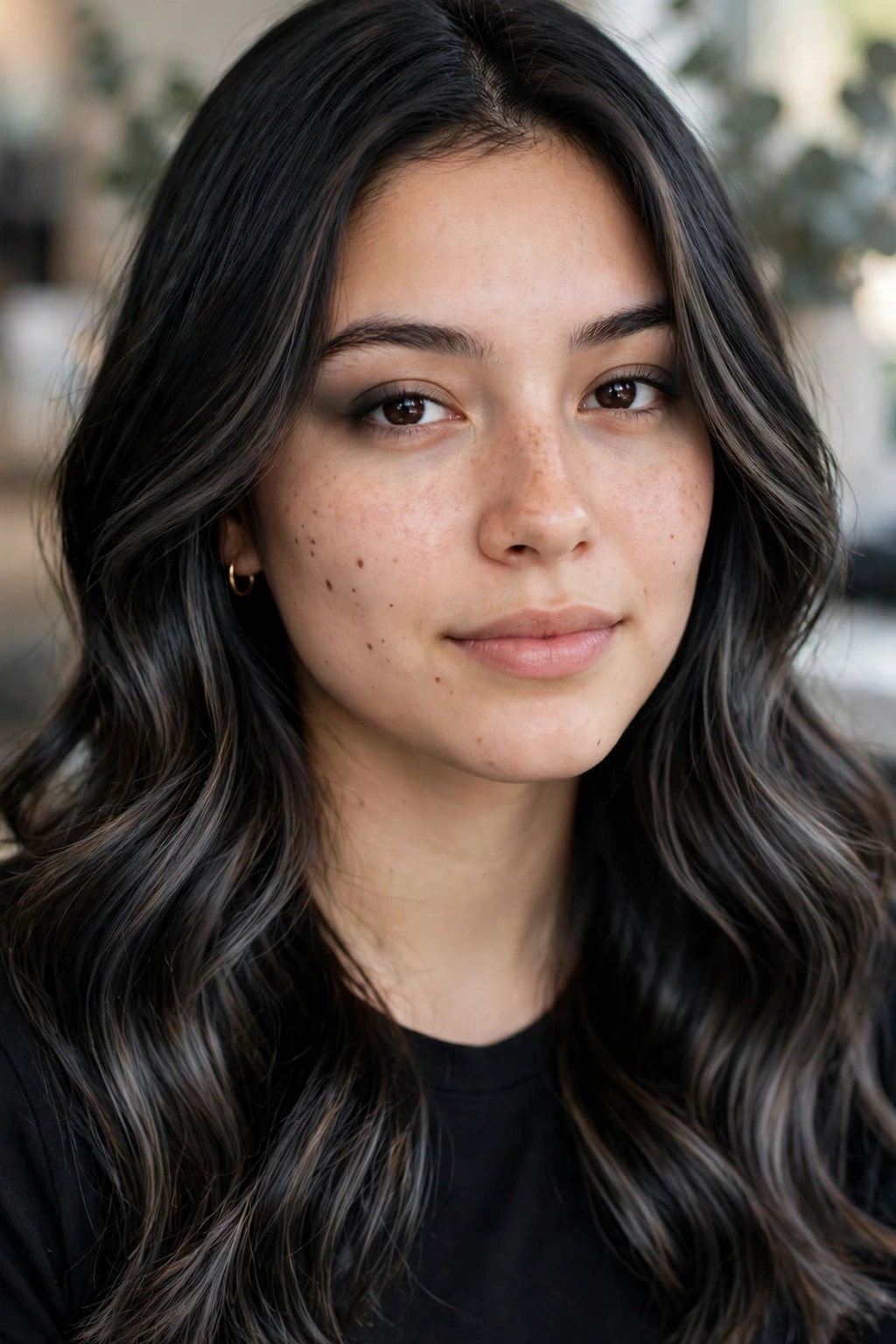 Spring Hair Color Trends: 25 Chic Ideas to Try 27 25. Black Hair with Ashy Brunette Highlights