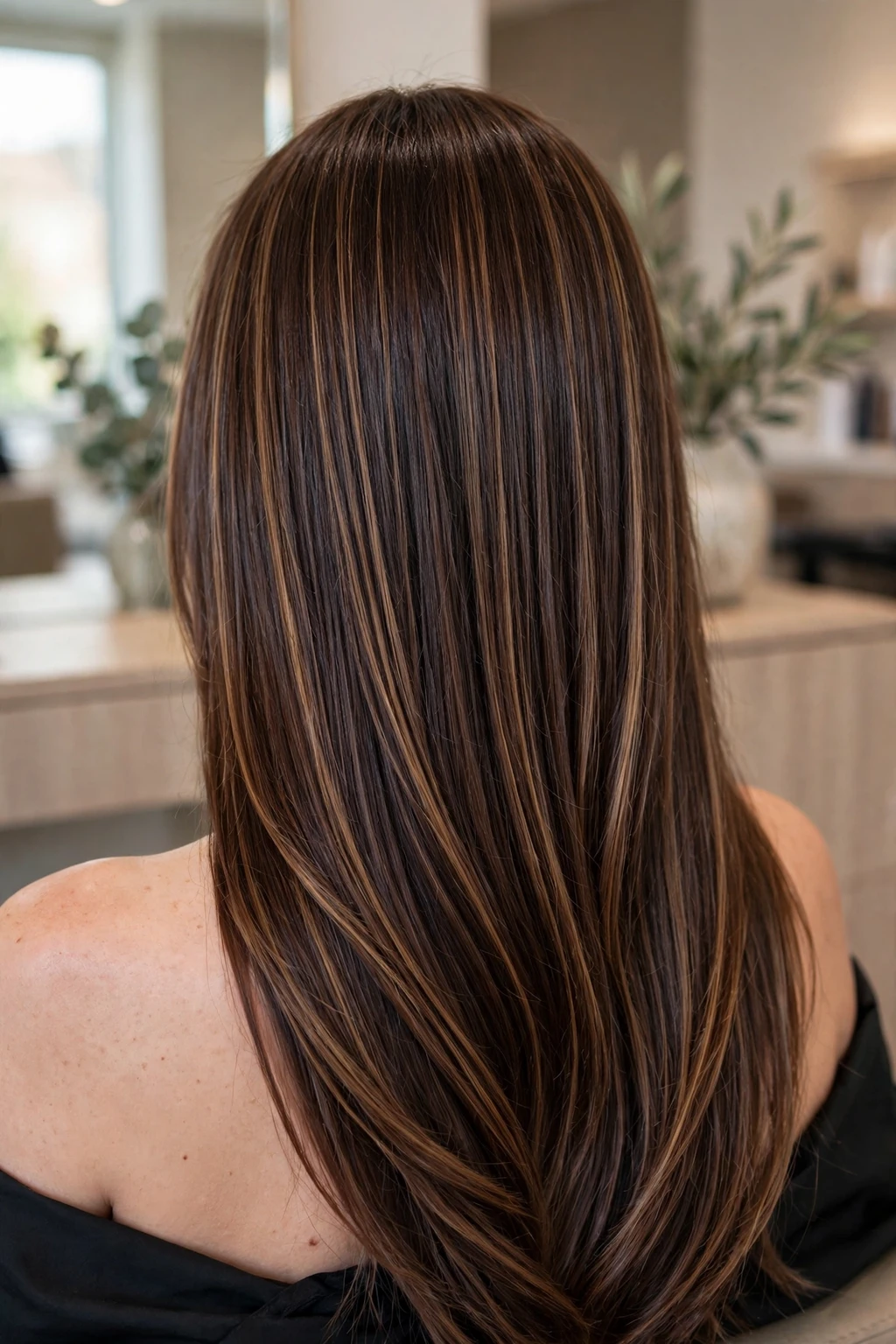 3. Mocha Caramel Ribbons on Chocolate Brown Hair