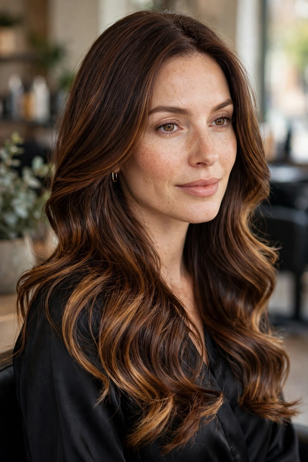 5. Classic Rich Chocolate Brown with Caramel Highlights