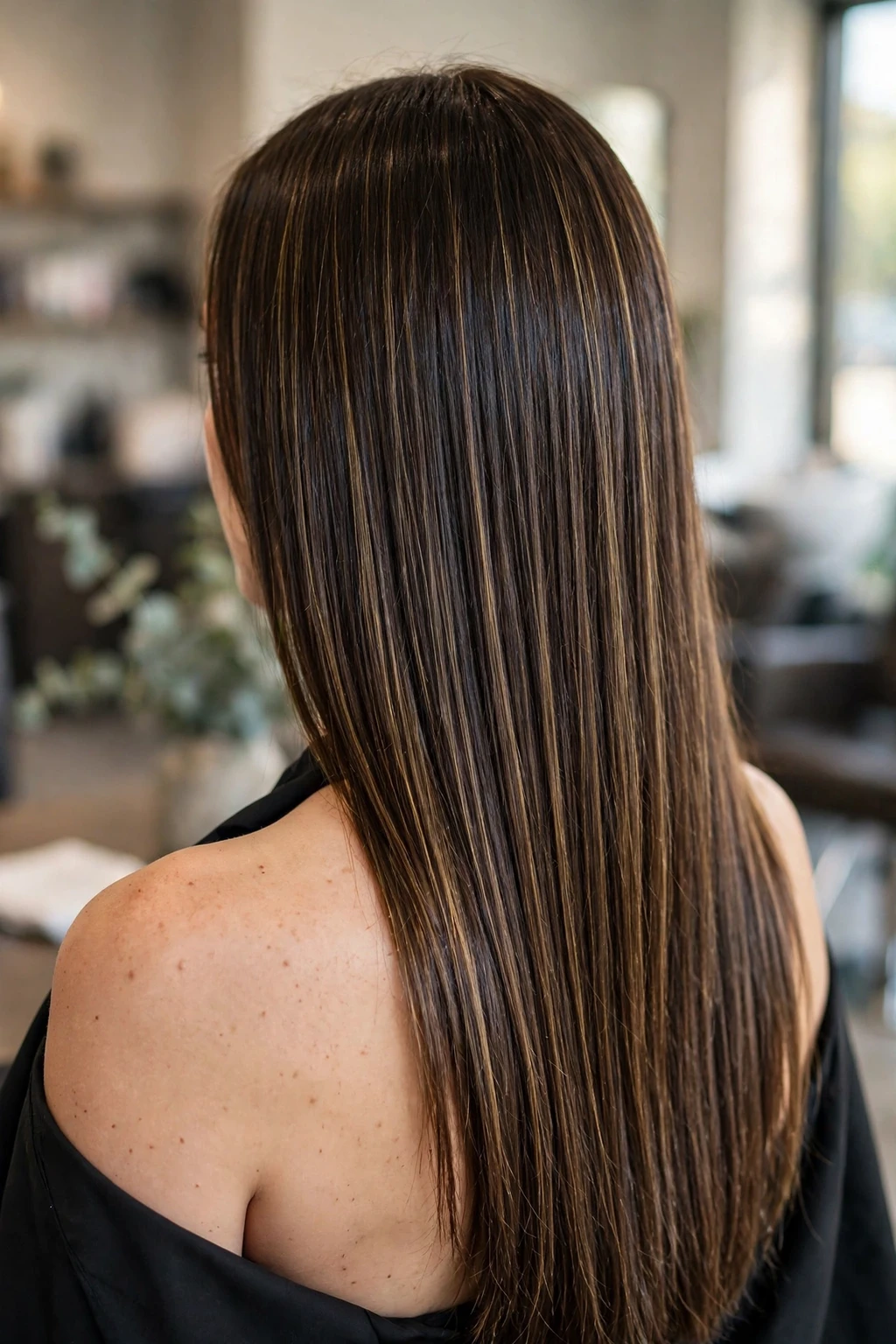 14. Light Golden Brown Glints on Dark Brown Hair