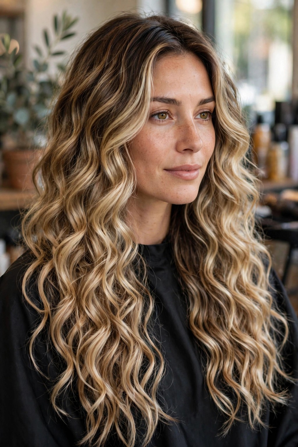 Blonde Balayage Layered Curls