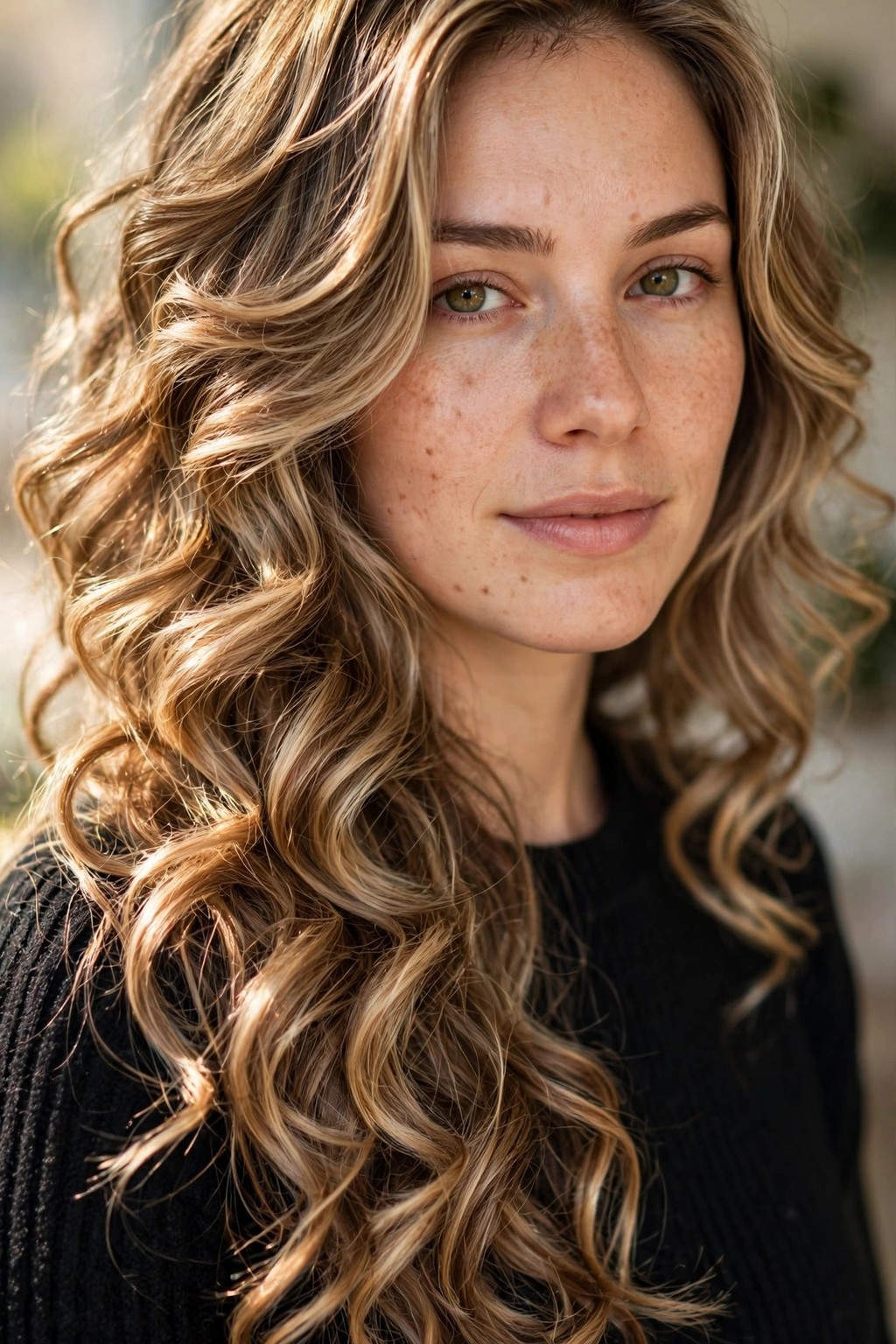 Bronde Long Layered Curly Cut