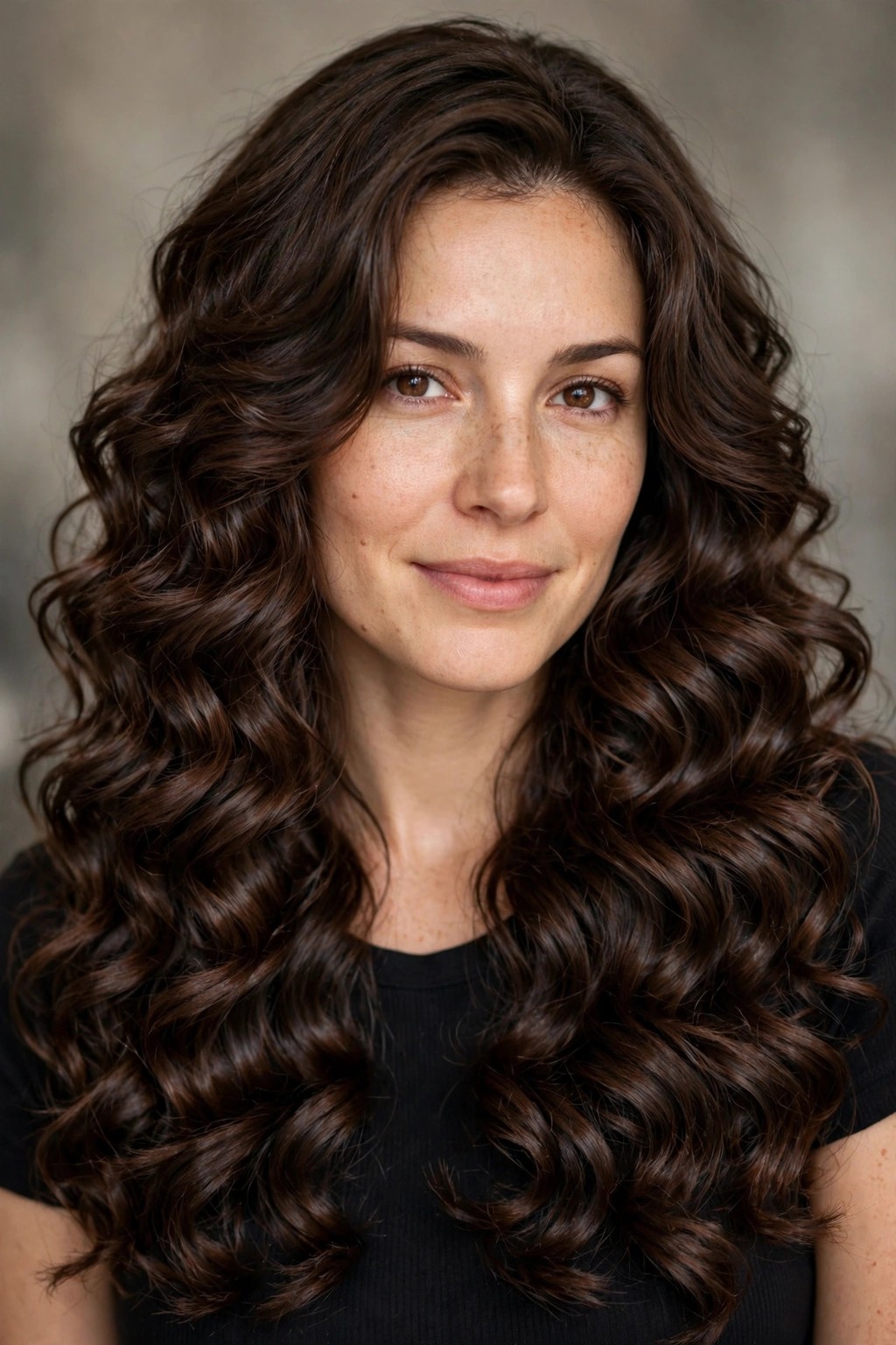 Chocolate Brown Layered Curls