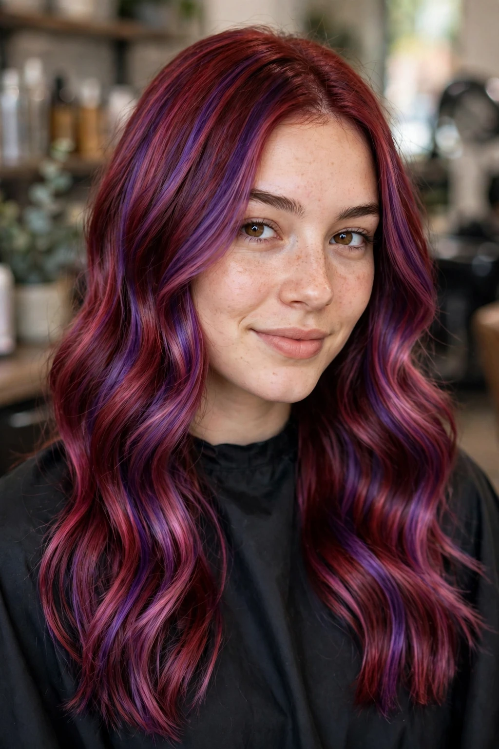 Cherry Bomb Hairstyles: 15 Chic Ideas to Try in 2026 12 10. Cherry Bomb with Purple Highlight Streaks