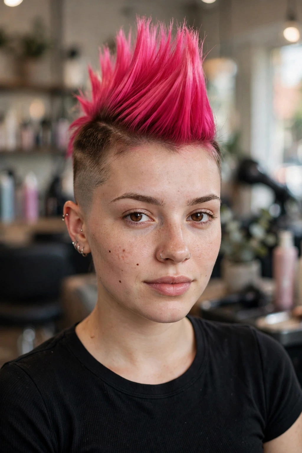 20 Unique Funny Hairstyles to Try in 2026 3 1. The Flamingo Mohawk: Hot Pink Party Animal