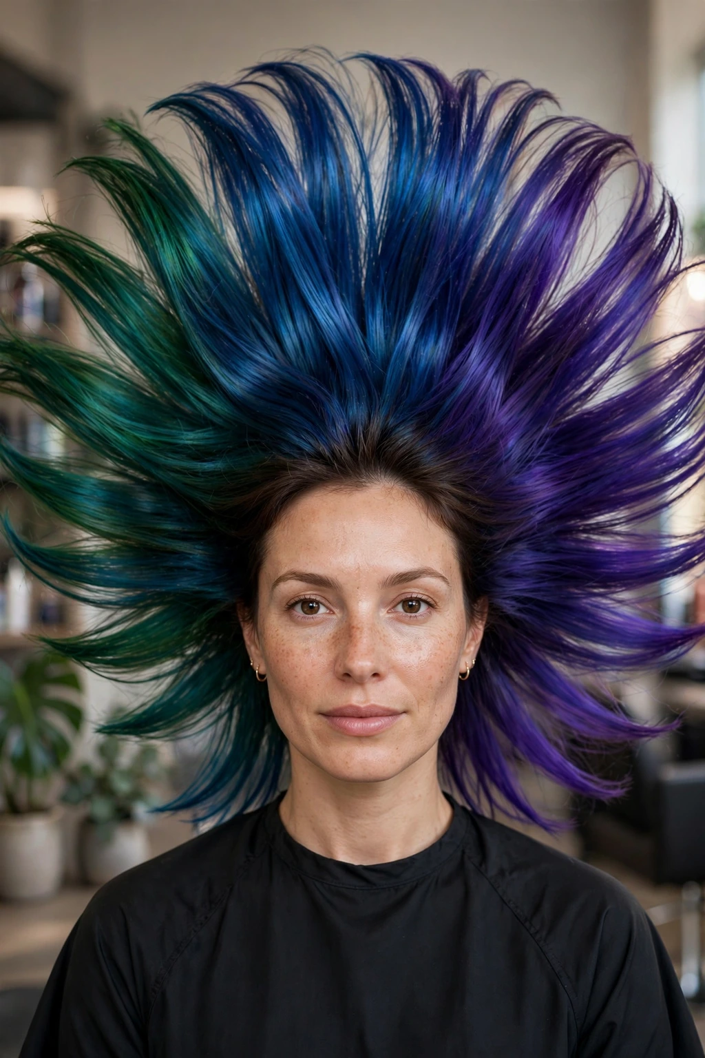20 Unique Funny Hairstyles to Try in 2026 9 7. Peacock Fan: The Technicolor Showstopper