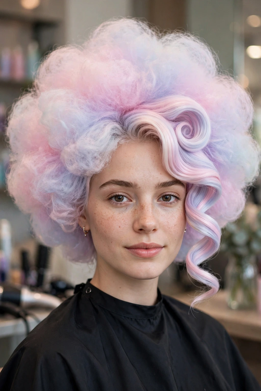 20 Unique Funny Hairstyles to Try in 2026 11 9. Cotton Candy Cloud With a Swirl