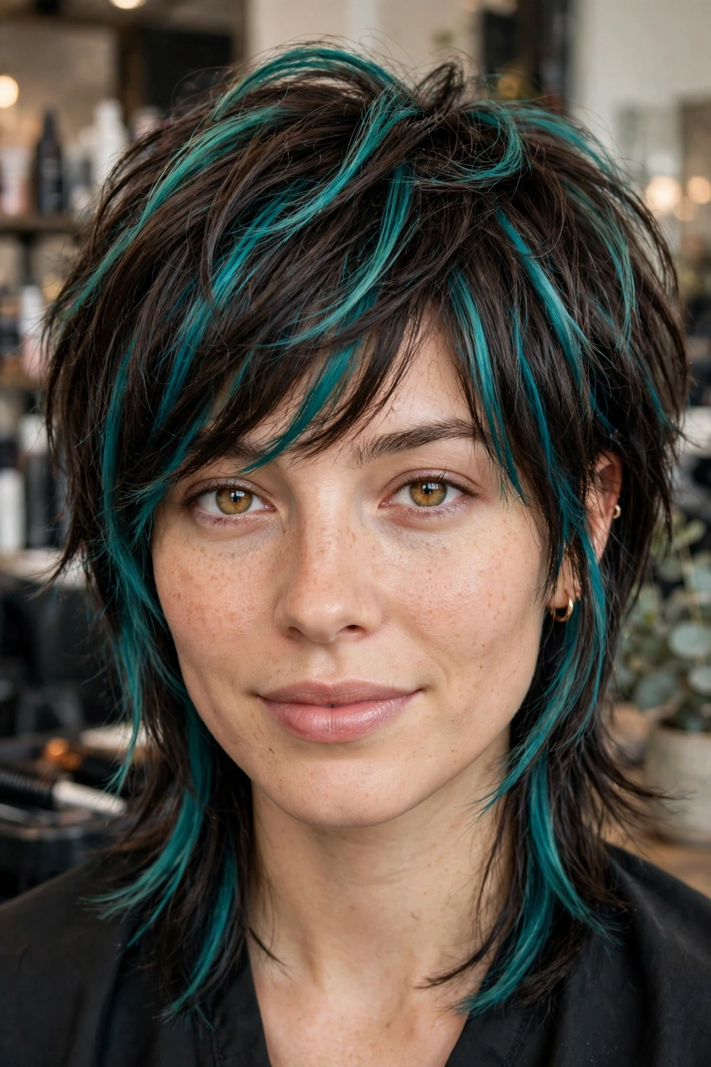20 Unique Funny Hairstyles to Try in 2026 20 18. The Mismatched Shag: Teal Streak Rebellion