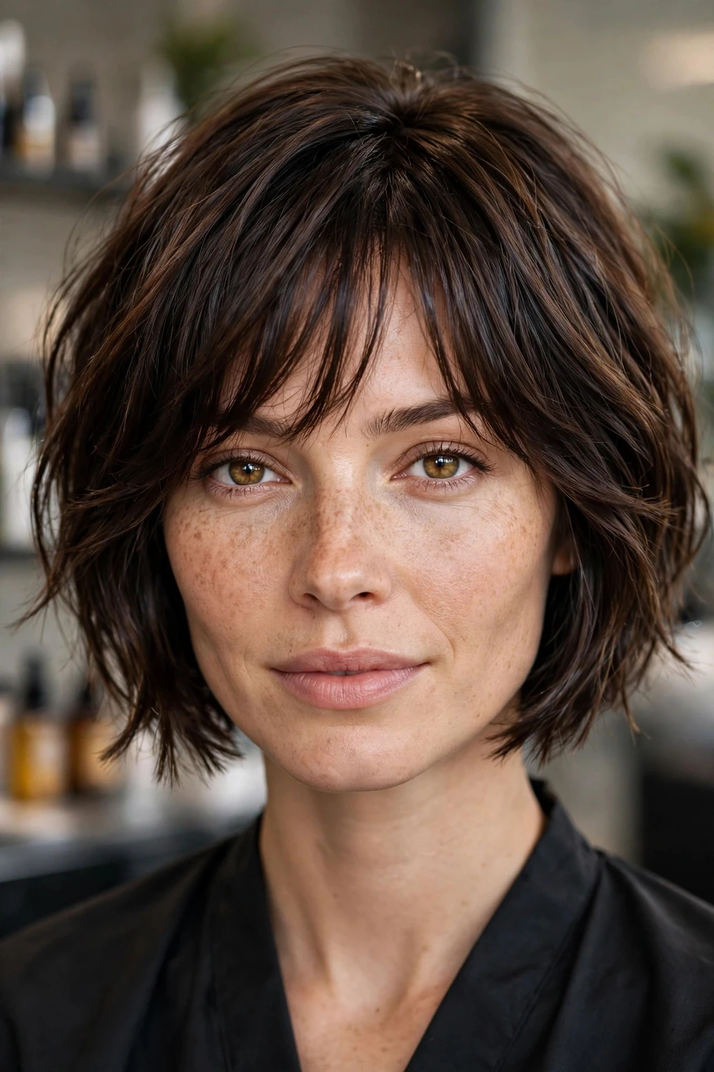 17. Choppy Bob With Wispy Bangs