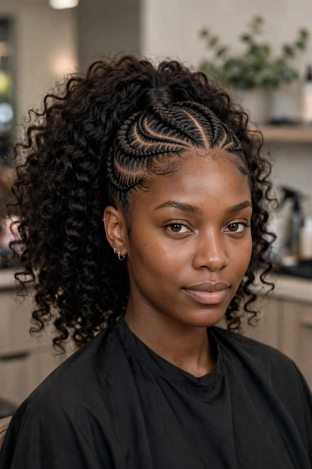 15 Majestic Goddess Cornrows to Try in 2026 6 4. Curly Ponytail With Goddess Cornrows