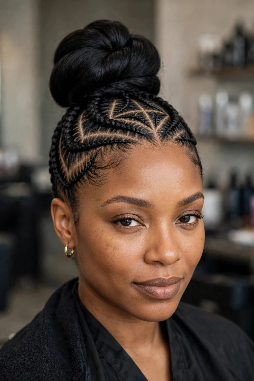 15 Majestic Goddess Cornrows to Try in 2026 7 5. Classic Goddess Black Bun