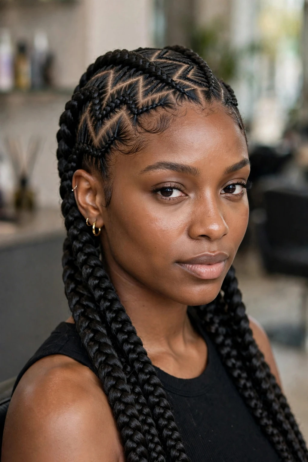 15 Majestic Goddess Cornrows to Try in 2026 15 13. Cornrows With Zigzag Parts