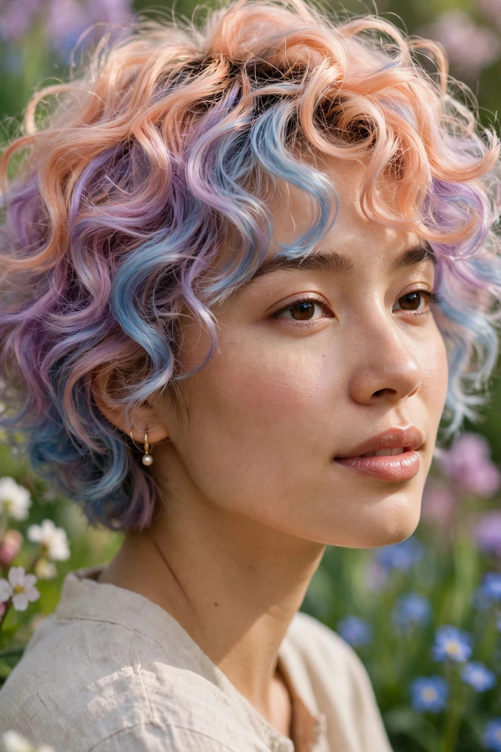 15 Beautiful Festive Easter Hairstyles to Try in 2026 4 2. Short Curly Hair in Pastel Spring Colors