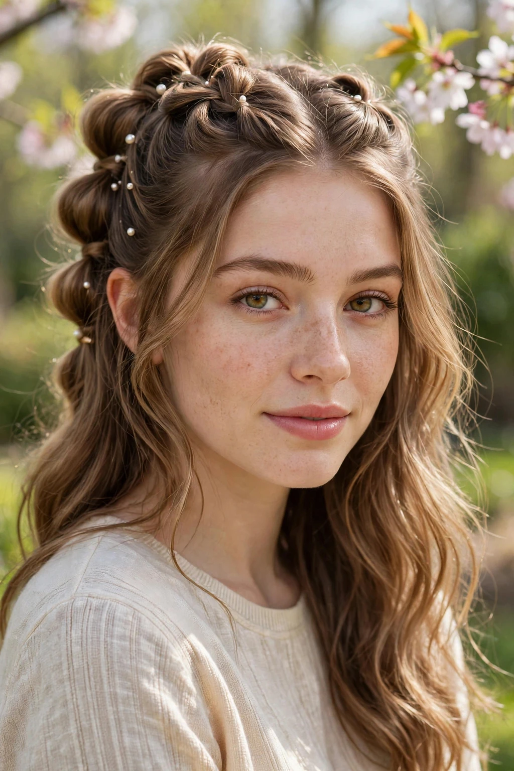 15 Beautiful Festive Easter Hairstyles to Try in 2026 8 6. Half-Up Bubble Braid With Soft Waves