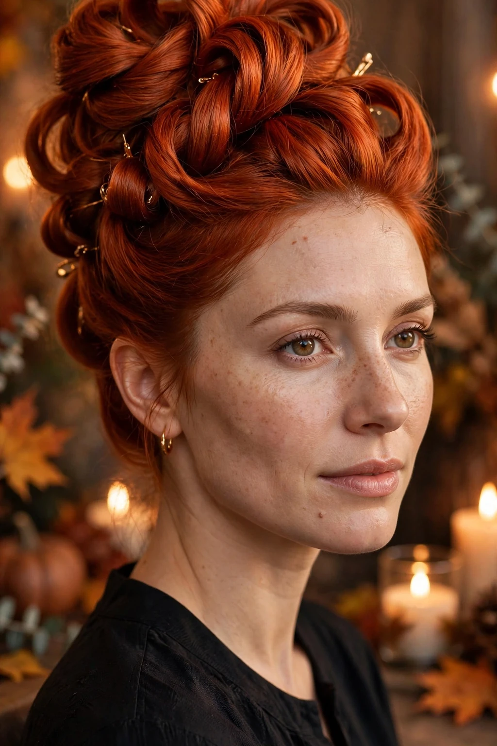 2. Fiery Copper Twist Updo