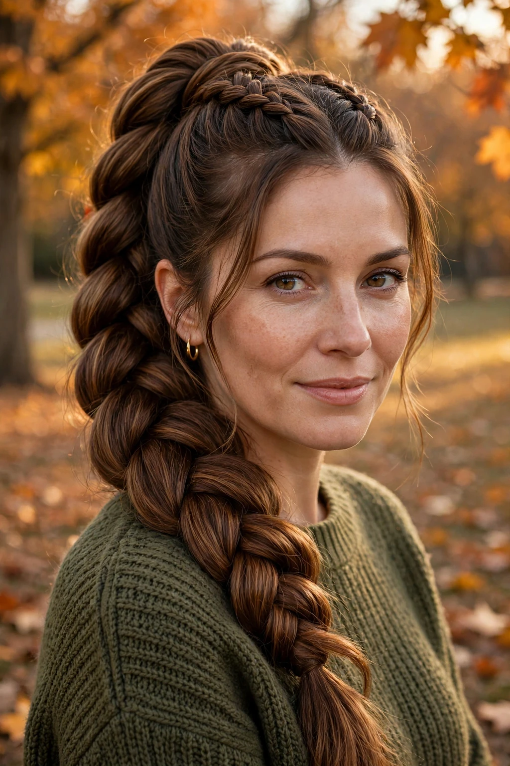12. Voluminous Braided Ponytail