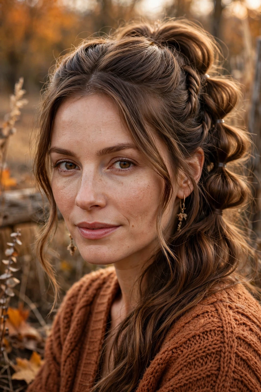 14. Boho Bubble Half-Up with Twists