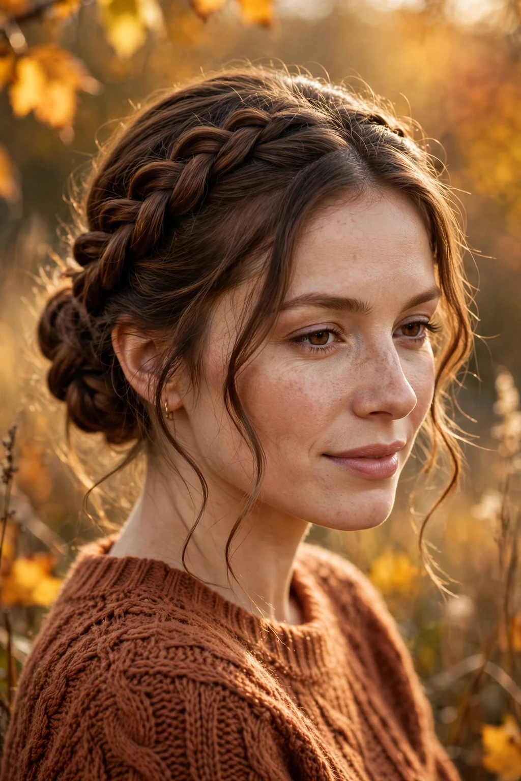15. Rustic Braided Crown Bun