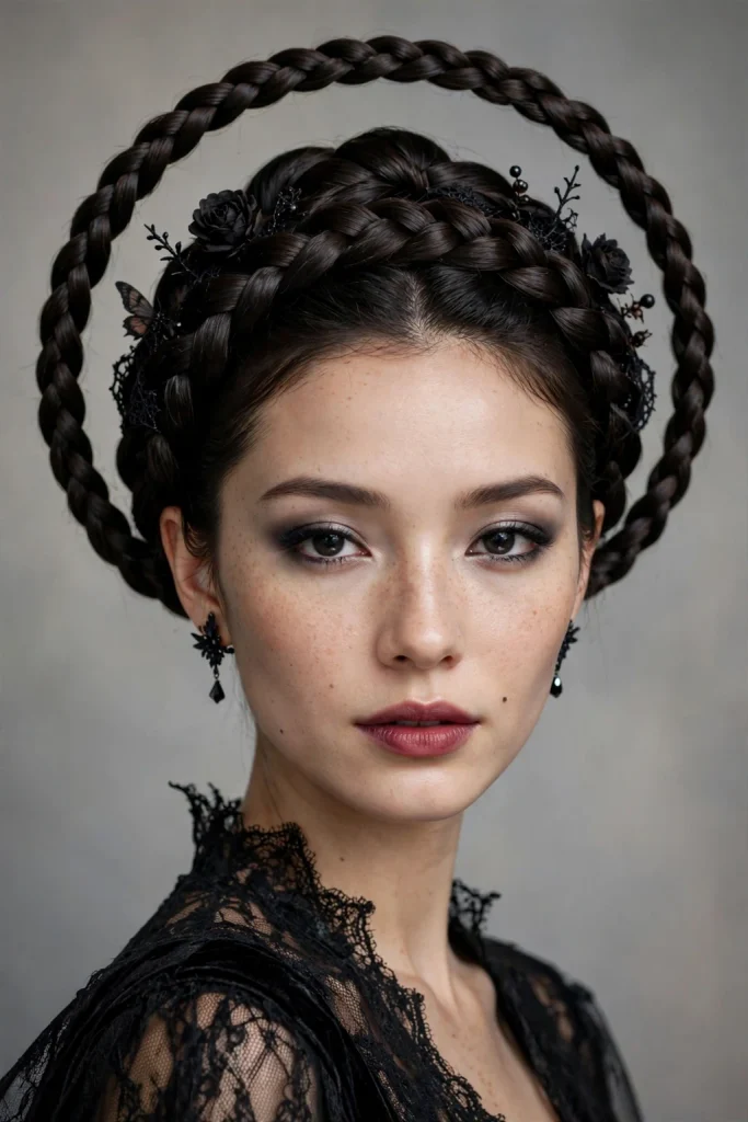 22 Halloween Hairstyles to Try in 2026 17 15. Skeleton Braid Crown