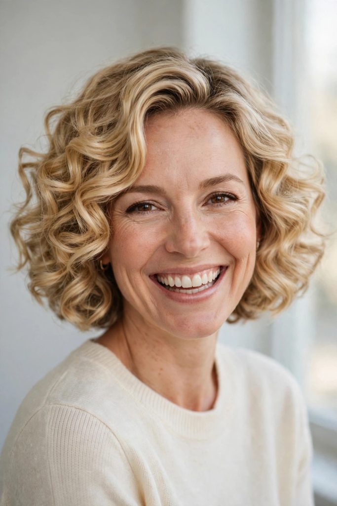 1. Bouncy Blonde Curl Bob