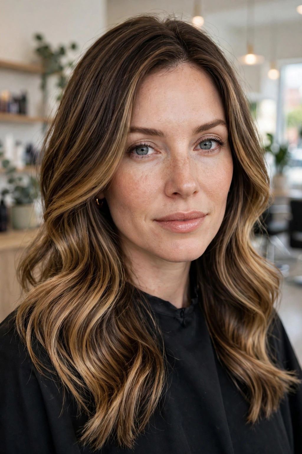 1. Honey-Kissed Balayage Waves