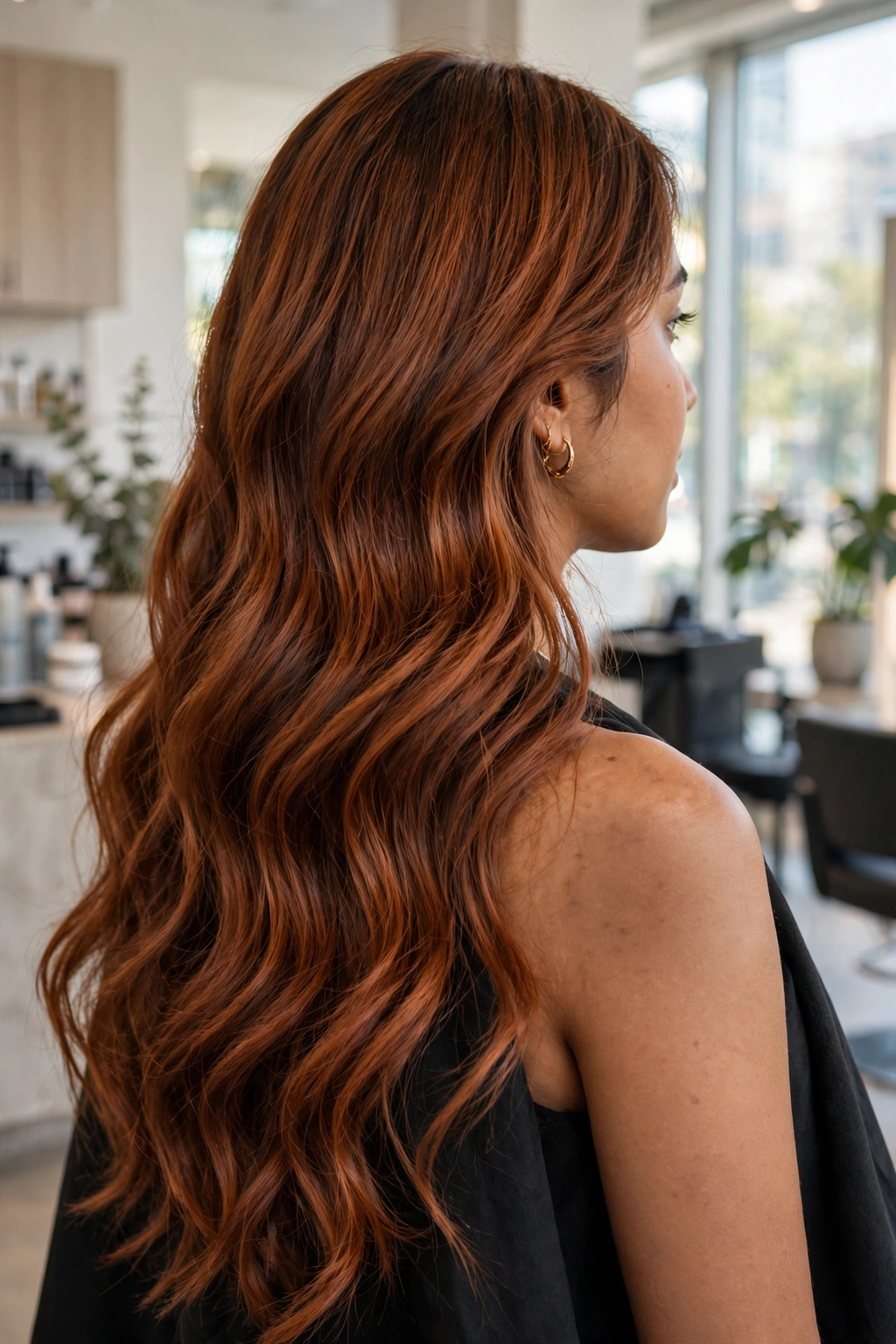 1. Long Wavy Copper-Ginger Brown Hair