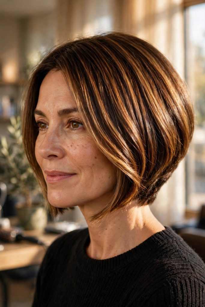 2. Angled Bob With Sunlit Dimension