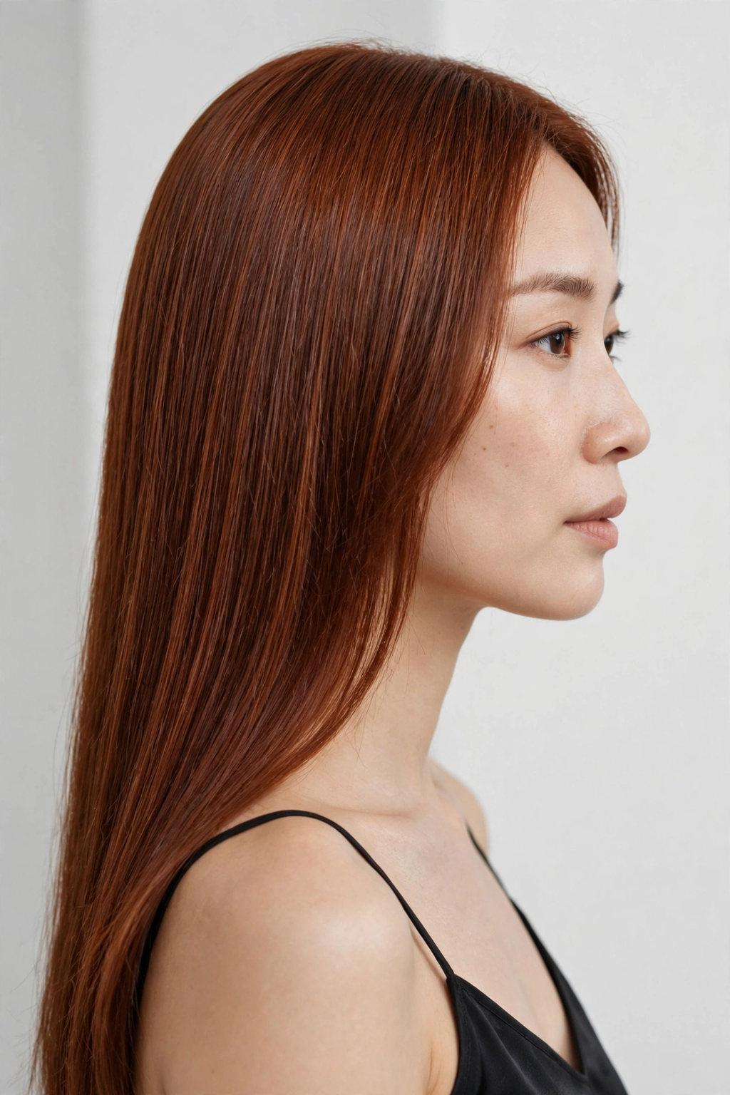 2. Sleek Straight Auburn Ginger Brown