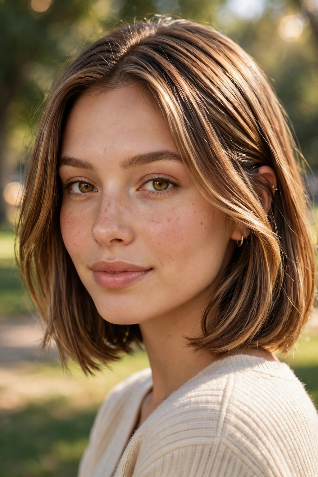 3. Sunlit Bob with Multi-Tonal Highlights