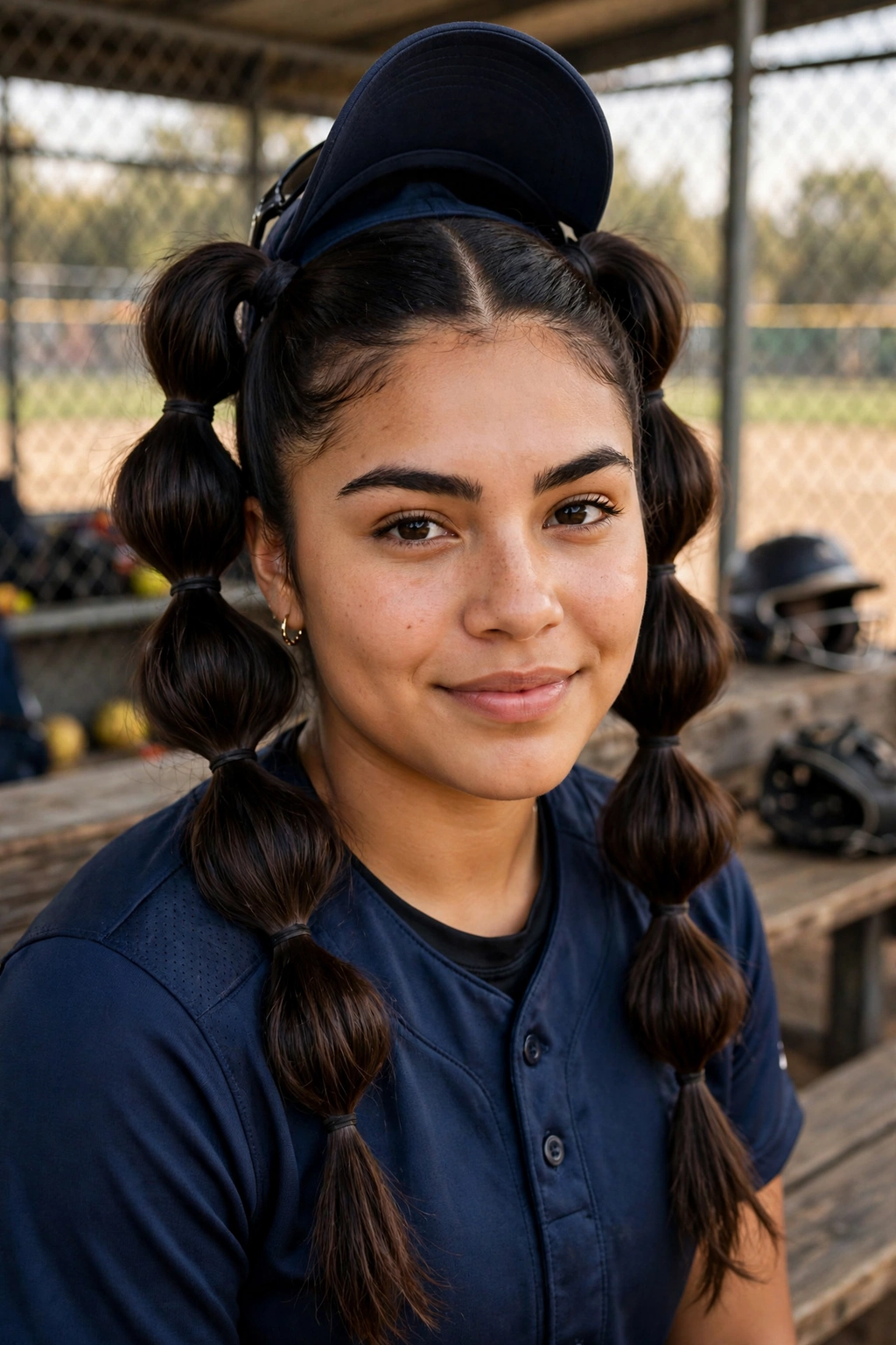15 Softball Hairstyles to Try in 2026 5 3. Double Bubble Ponytails
