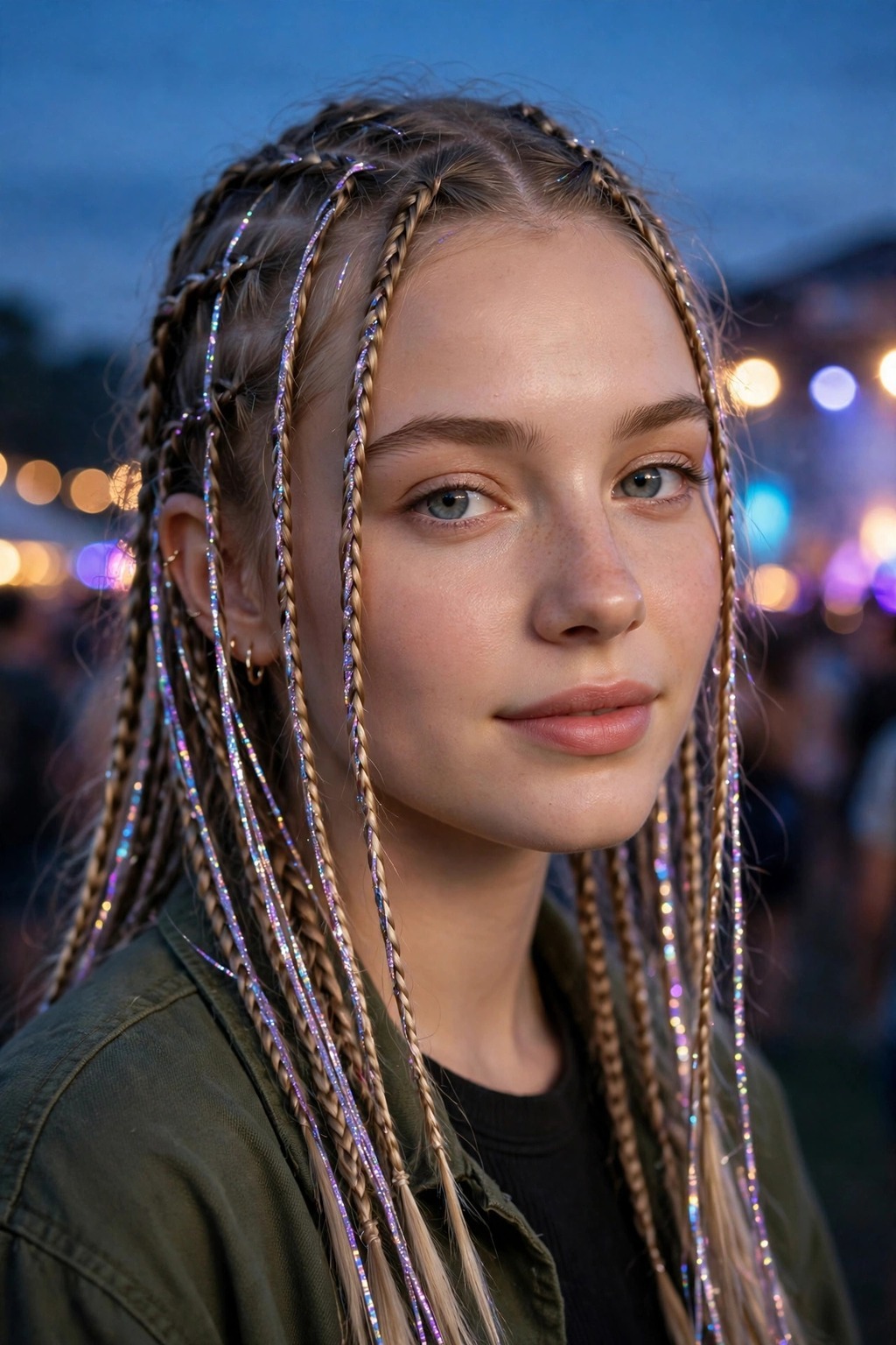 3. Glitter Rave Braids