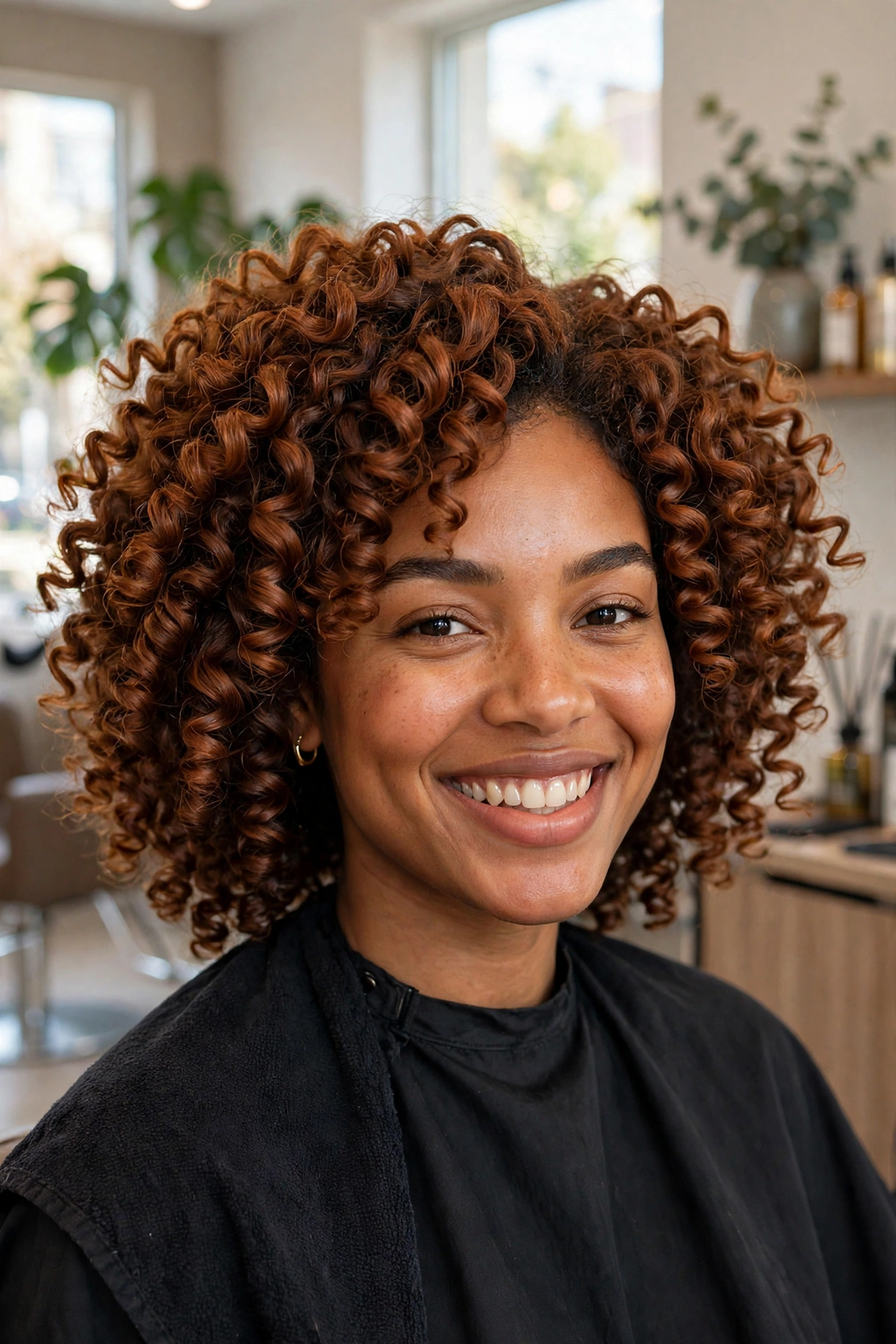 4. Voluminous Curls in Spiced Ginger Brown