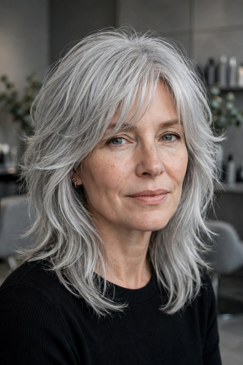 5. Moonlit Silver Gypsy Shag with Airy Layers