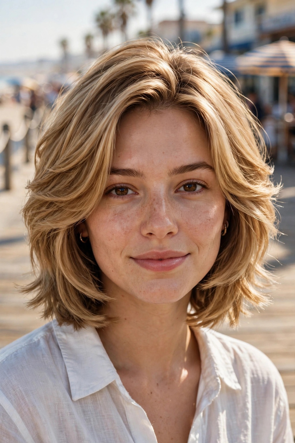 5. Step-Layered Honey Blonde Bob