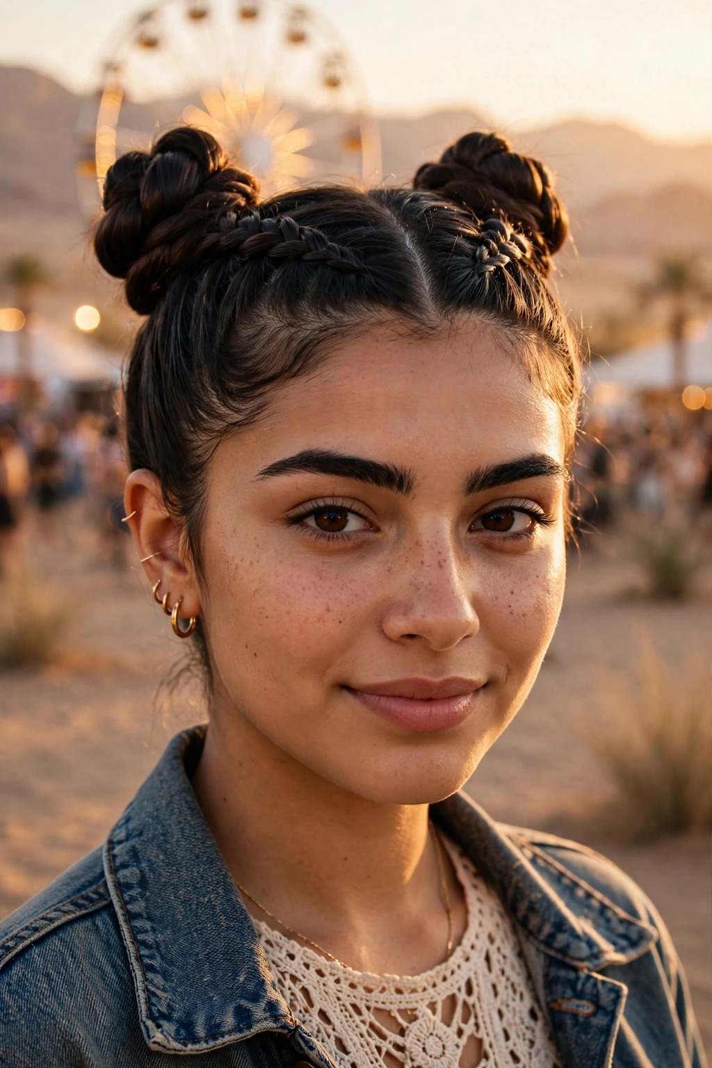 5. French-Braided Space Buns