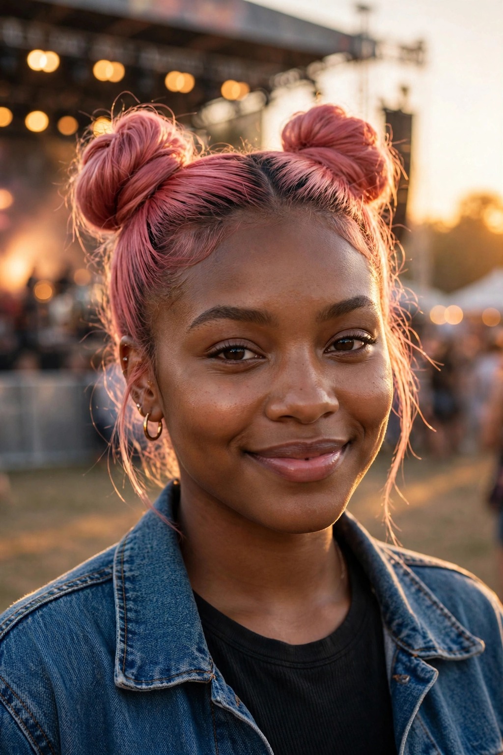 6. Rosy Pink Space Buns