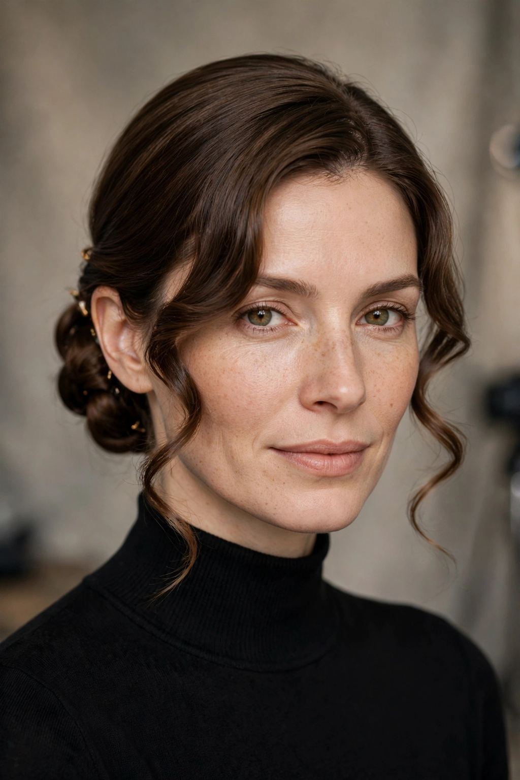 7. Side-Pinned Low Bun