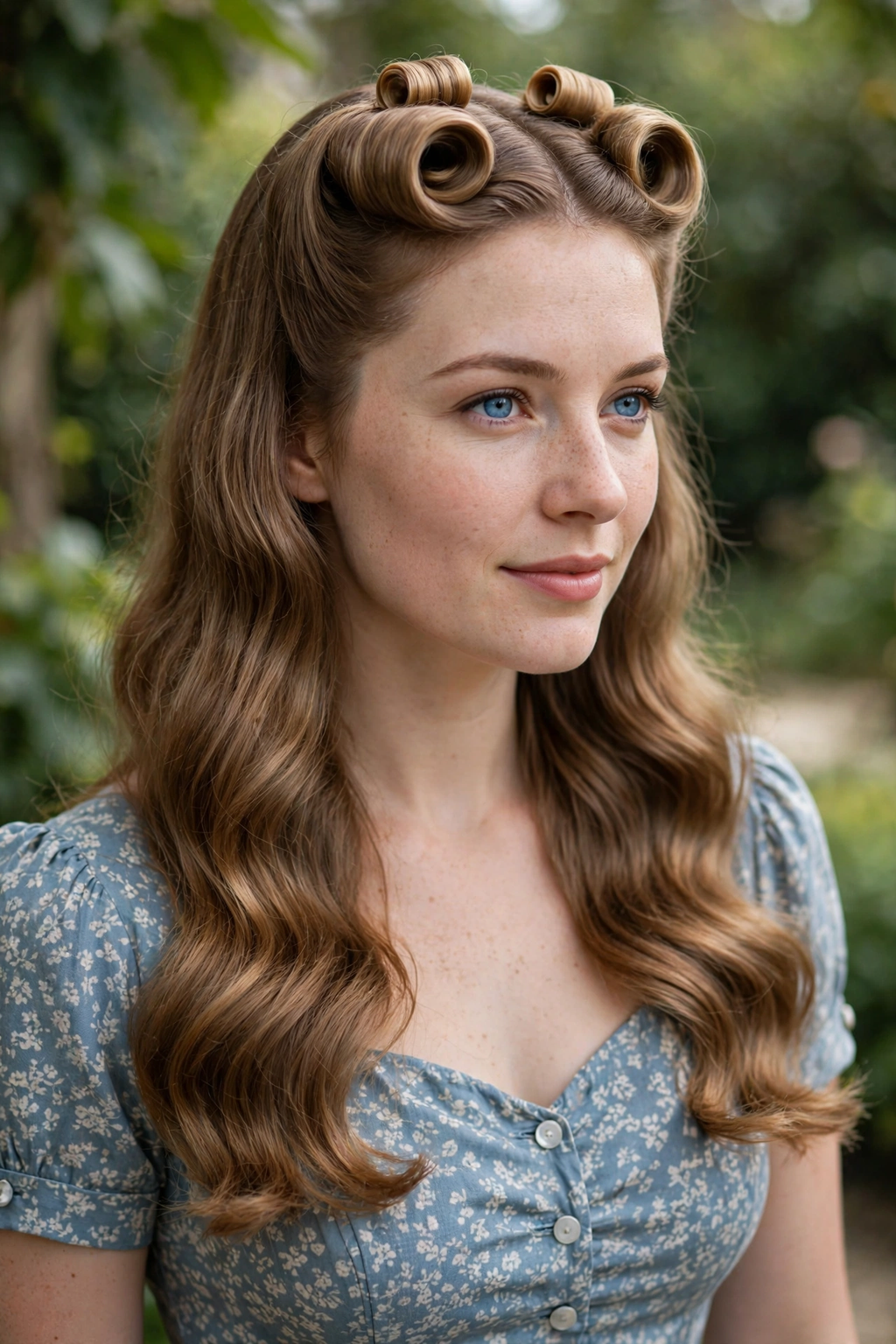 Rolled half-up victory hairstyle