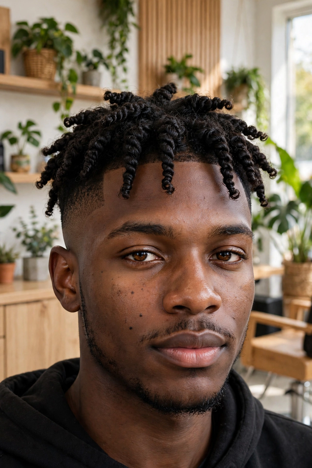 8. Twist-Out Temple Fade