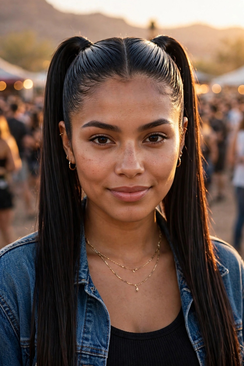 8. Slicked Festival Pigtails