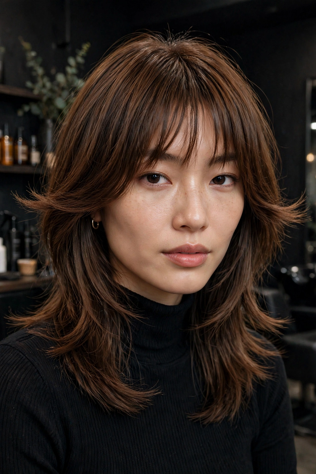 9. Walnut Straight Gypsy Shag with Bottleneck Fringe