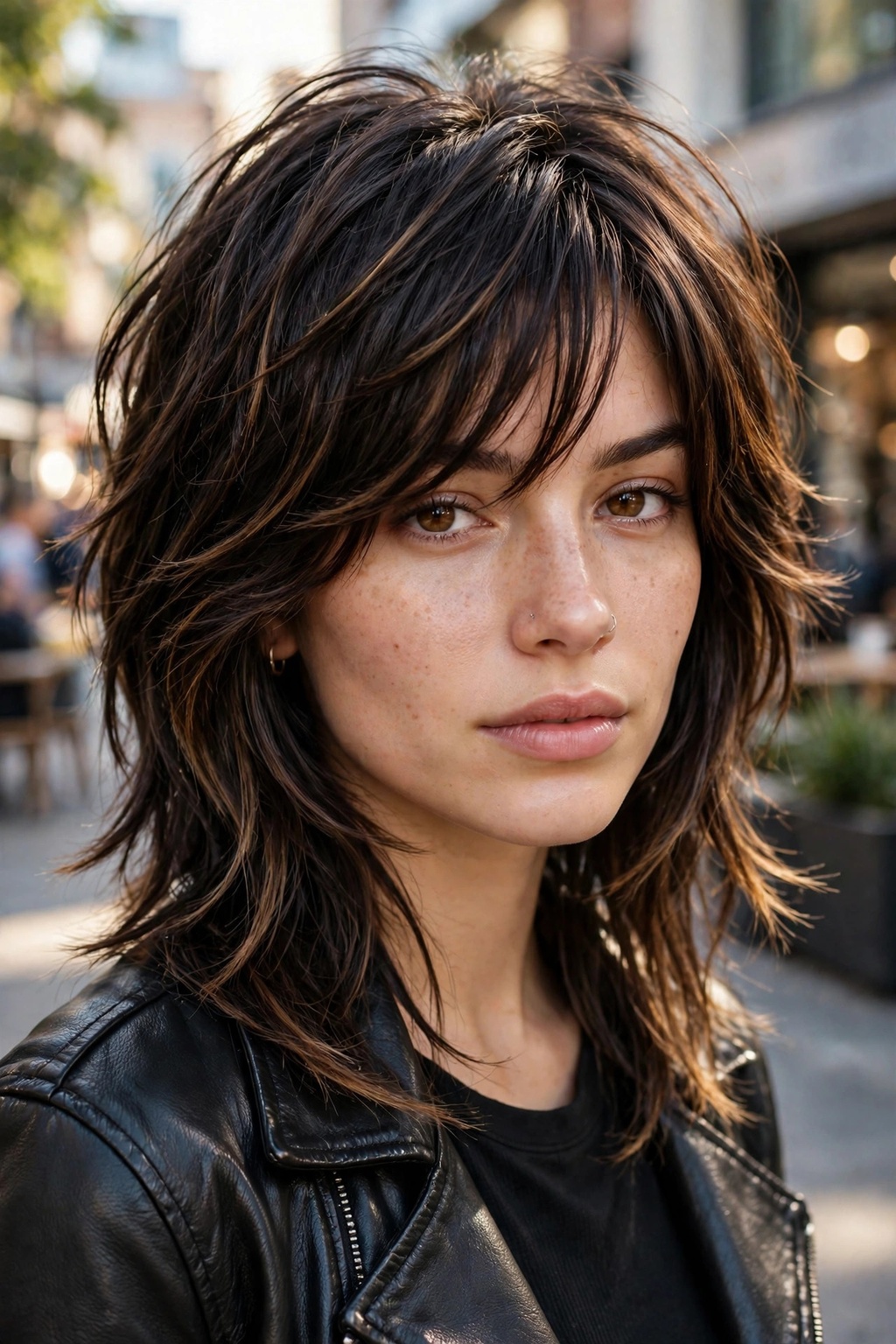 9. Razor Shag with Asymmetric Bangs