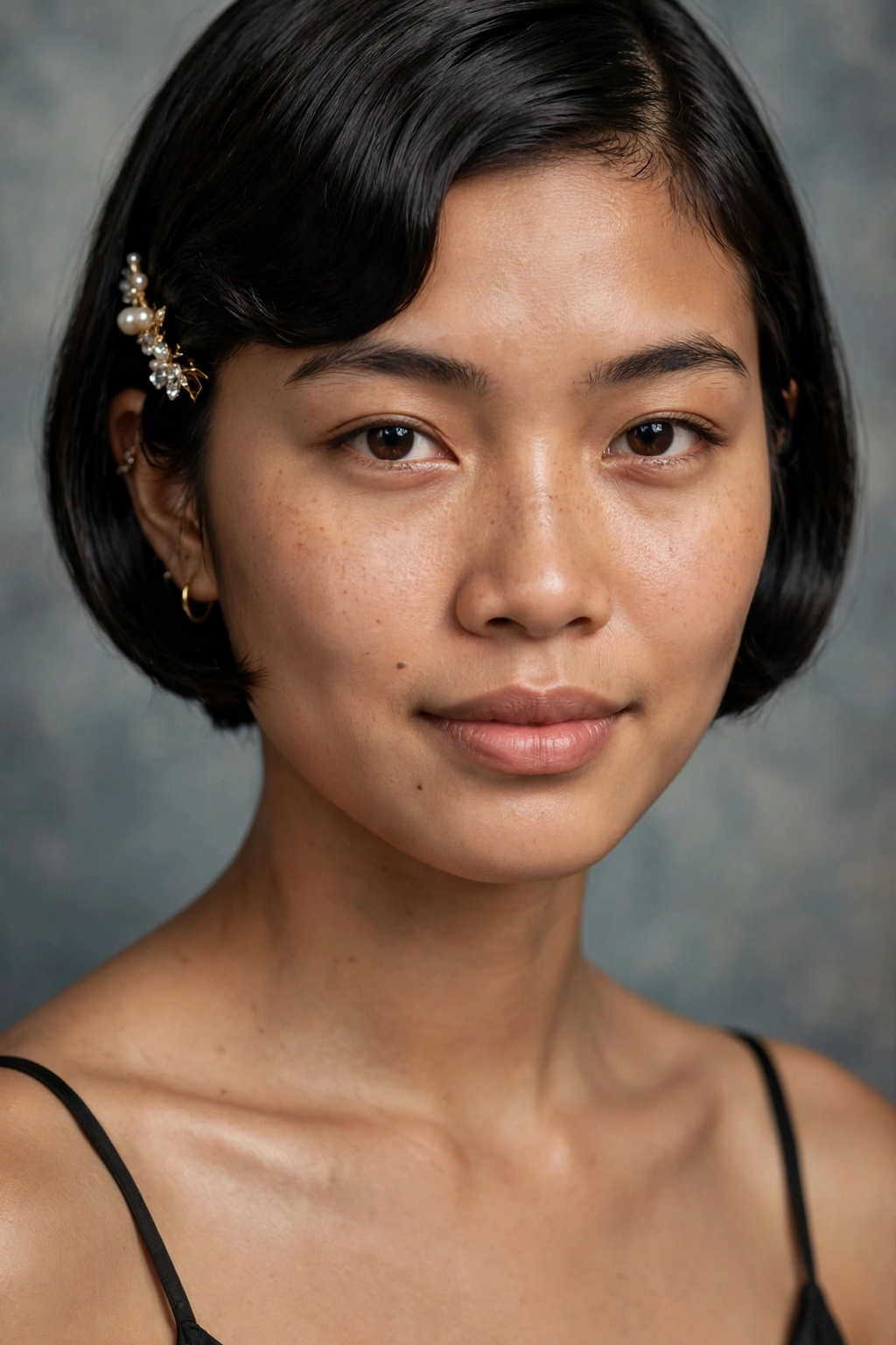 Flapper-era sleek bob hairstyle