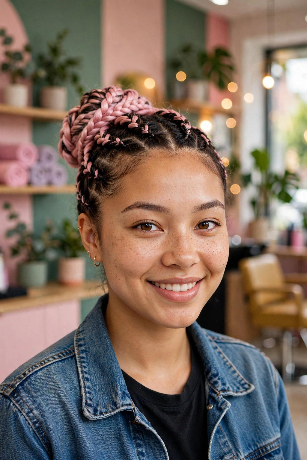 15 Tucked Hairstyles to Try in 2026 11 Pink ombre tucked braids