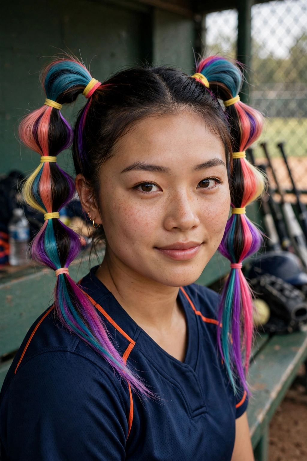 15 Softball Hairstyles to Try in 2026 12 10. Colorful Bubble Pigtails