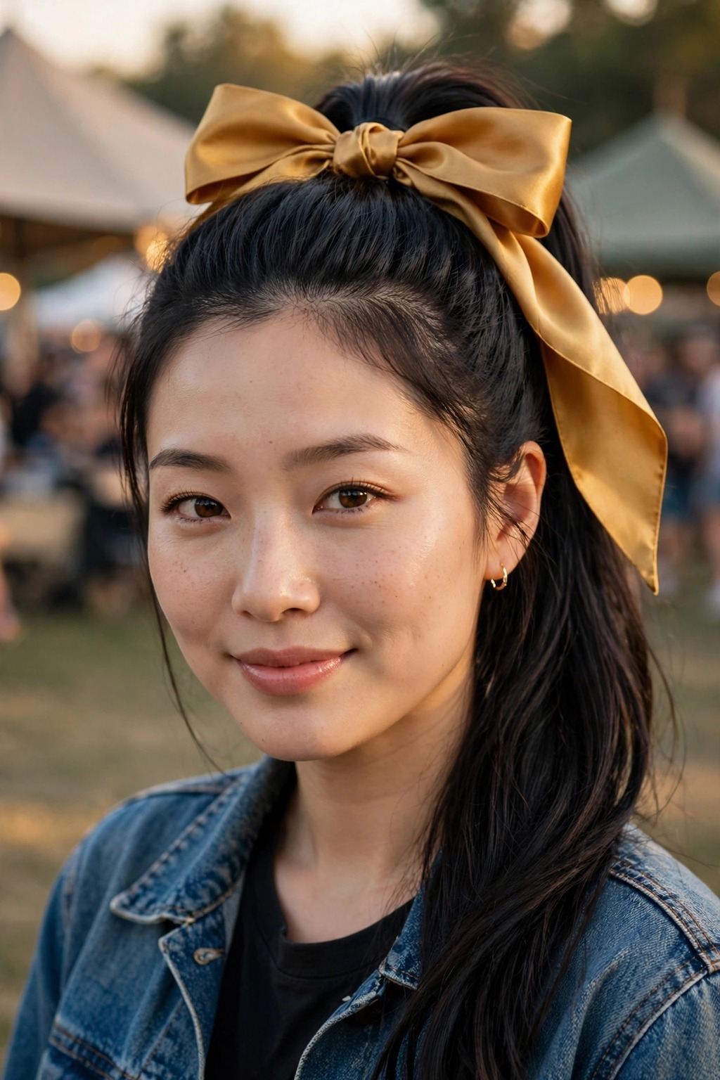 10. Bow-Tied Festival Ponytail