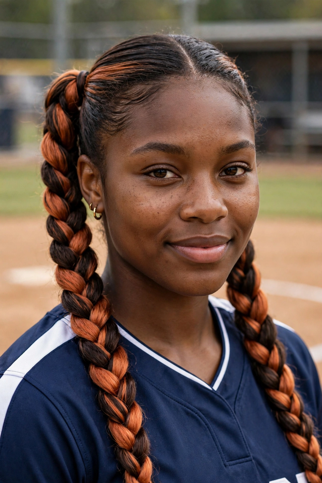 15 Softball Hairstyles to Try in 2026 13 11. Two-Tone Braided Pigtails