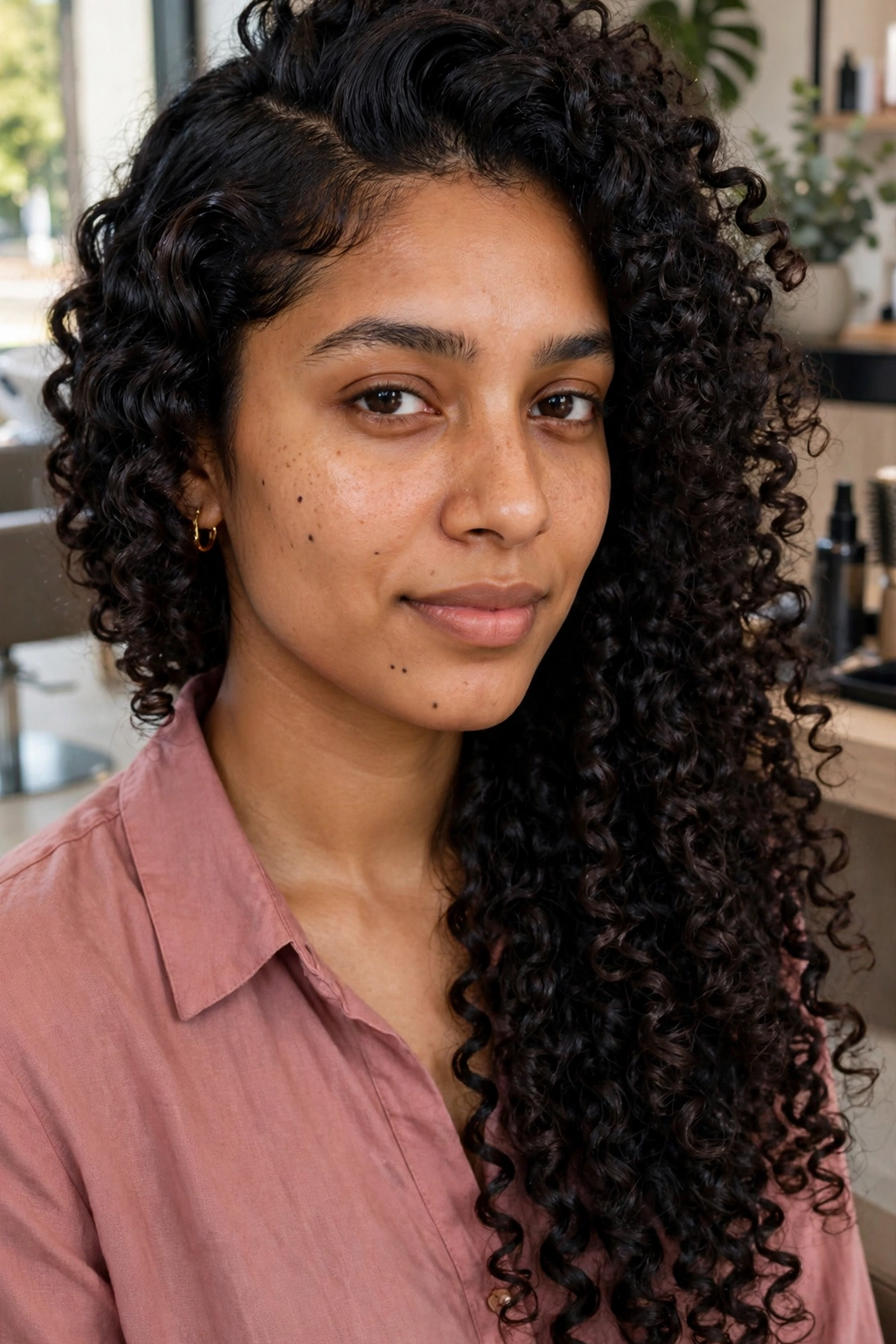 11. Kinky Curls With a Deep Side Part