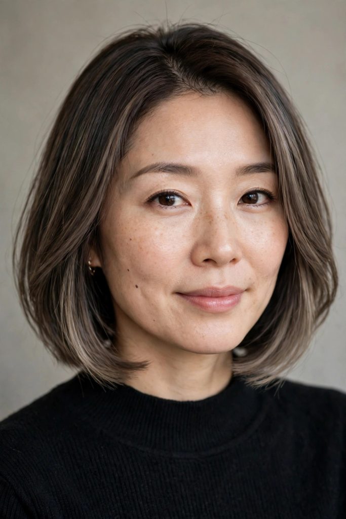 12. Soft Muted Balayage Bob