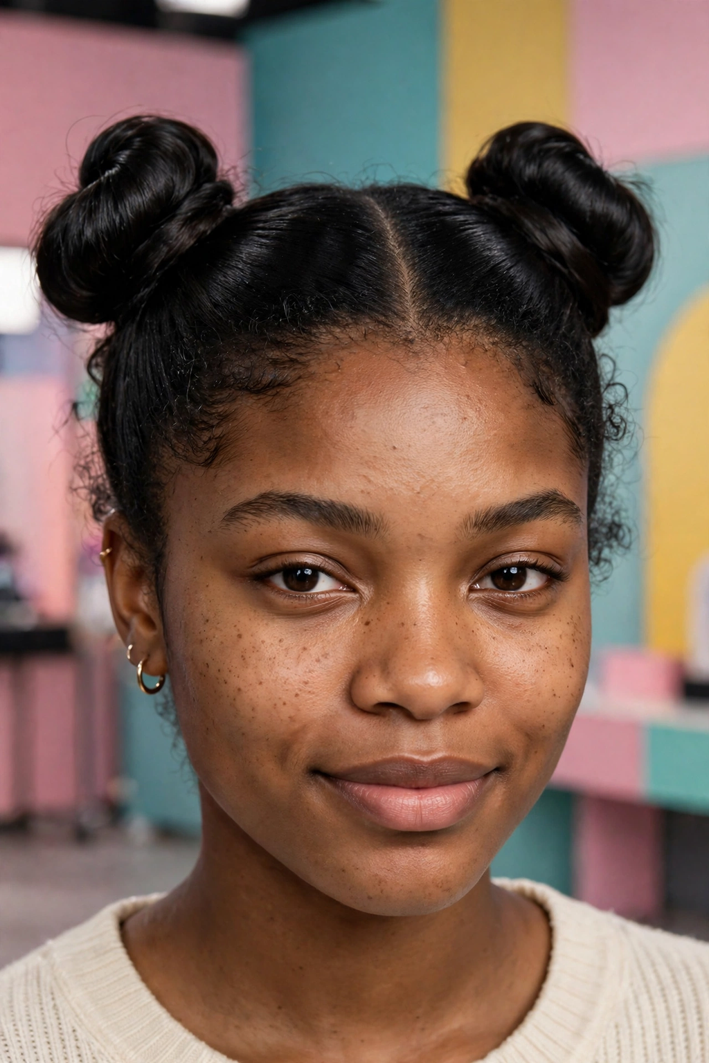 13. Playful Double Space Buns